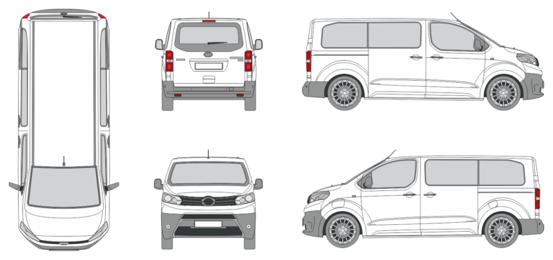 Toyota Proace 2021 Med-Long Van Template