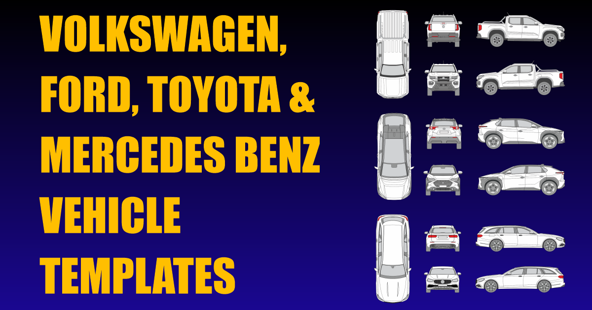 Volkswagen, Ford, Toyota and Mercedes Benz Vehicle Templates Added