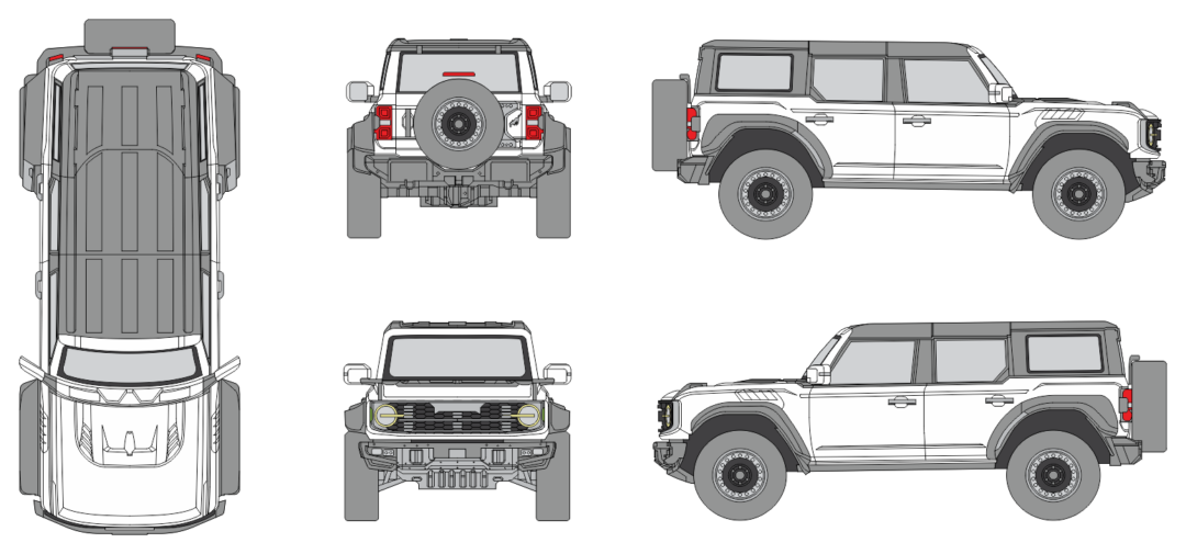 Ford Bronco Raptor 2023 Off Road Template