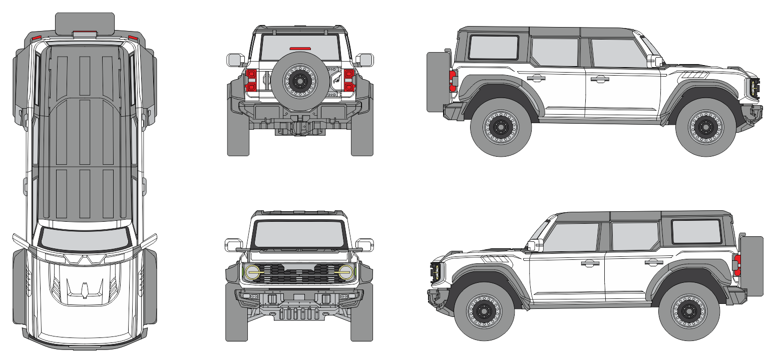 Ford Bronco Raptor 2023 Off Road Template