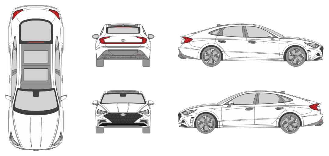 Hyundai Sonata 2019 Car Template