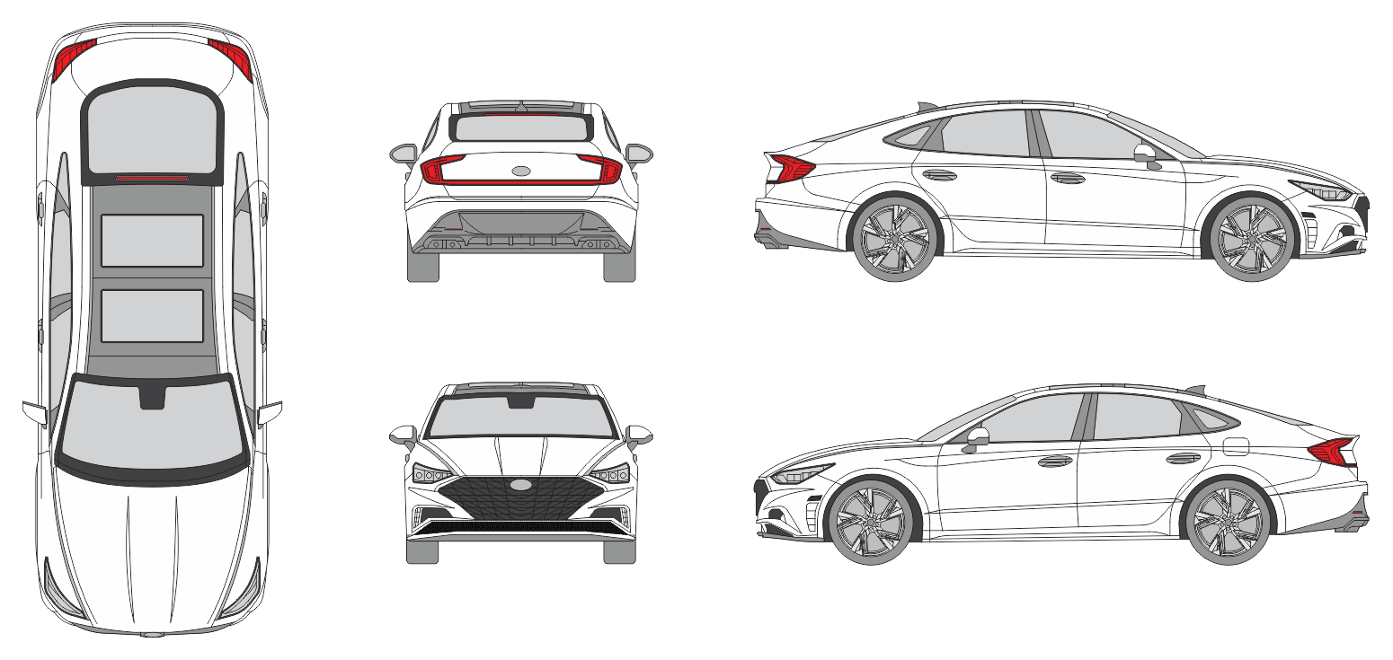 Hyundai Sonata 2019 Car Template