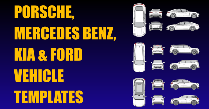 Porsche, Mercedes Benz, Kia and Ford Vehicle Templates Added