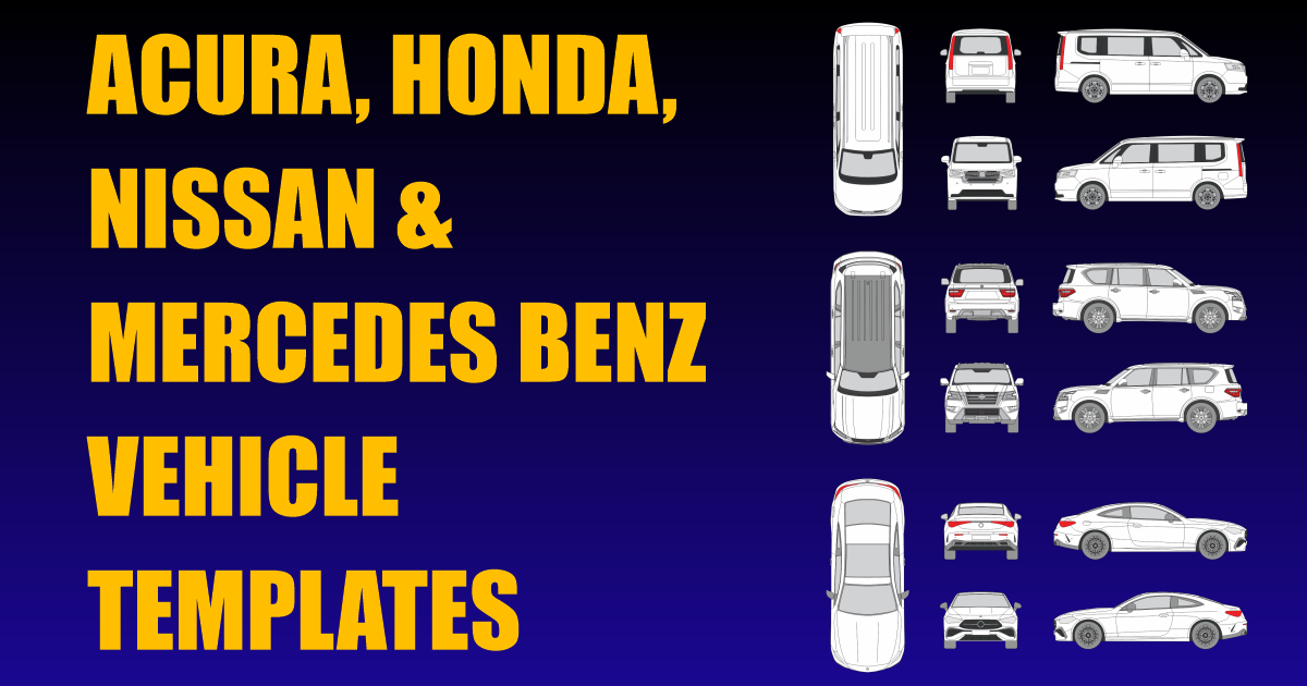 Acura, Honda, Nissan and Mercedes Benz Vehicle Templates Added