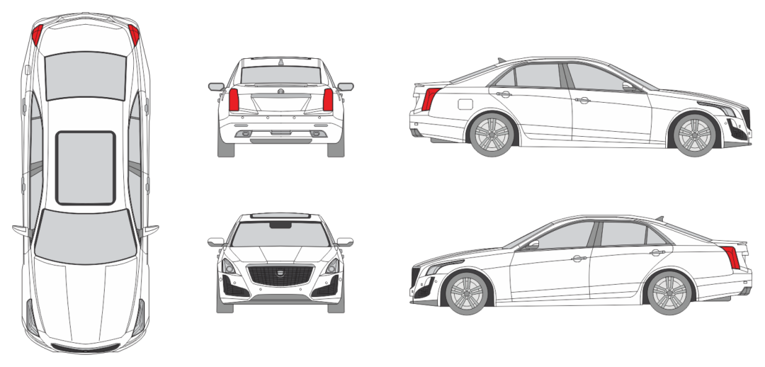 Cadillac CTS 2013 Car Template
