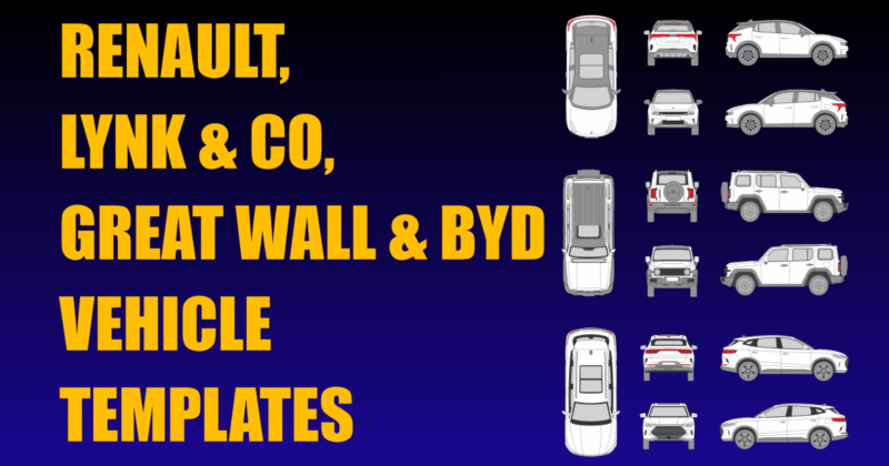 Renault, Lynk & Co, Great Wall and Byd Vehicle Templates Added