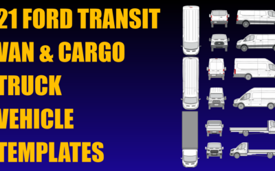 21 Ford Transit Van & Cargo Truck Vehicle Templates Added