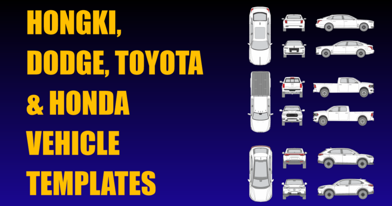 Hongki, Dodge, Toyota and Honda Vehicle Templates Added