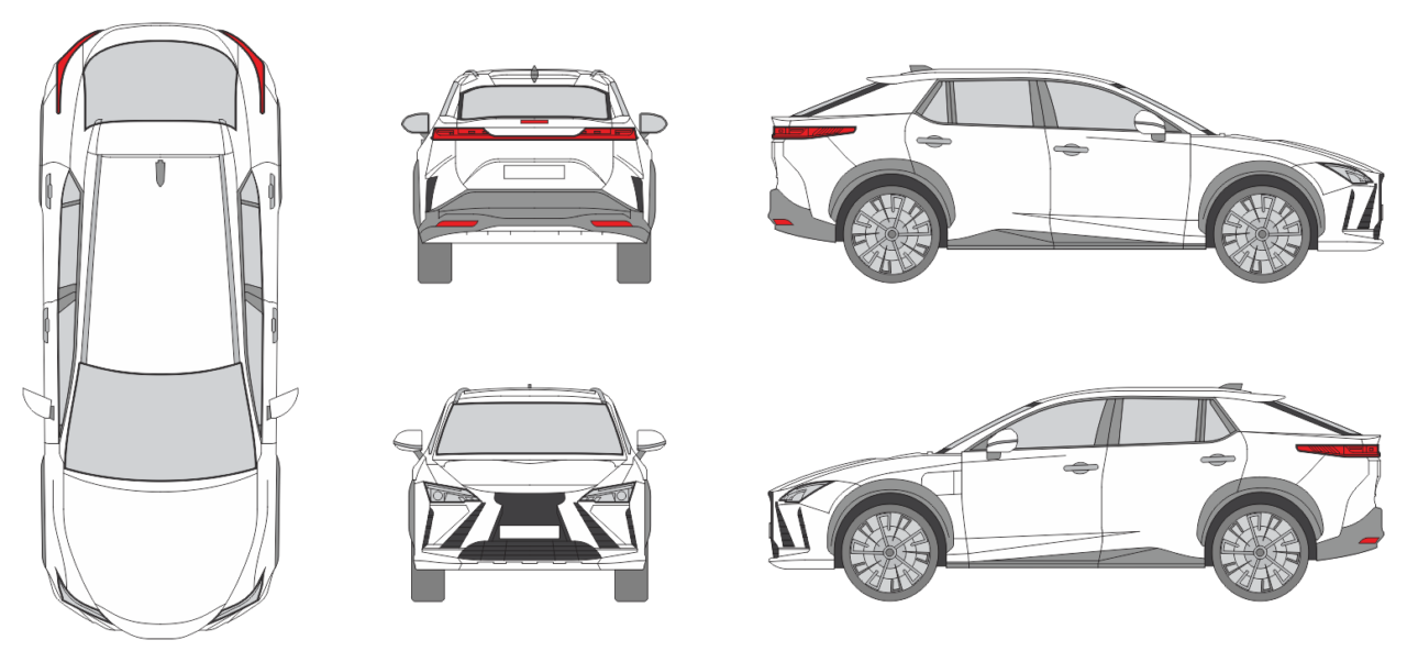 Lexus Rz Design Drawing Lexus RZ 450e 2023 - Vehicle Templates Unleashed