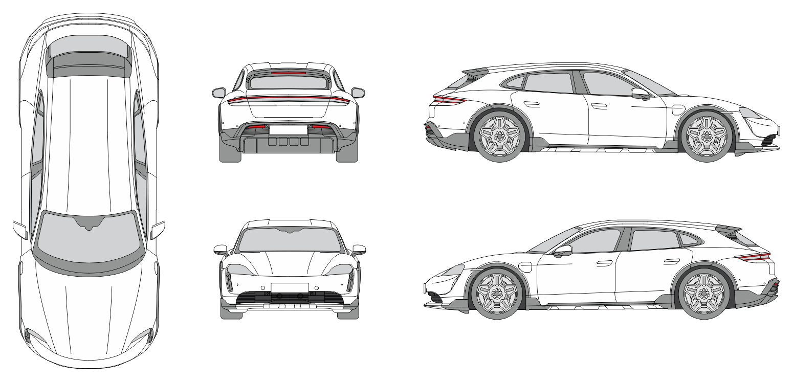 Porsche Taycan Turismo 2019 Car Template