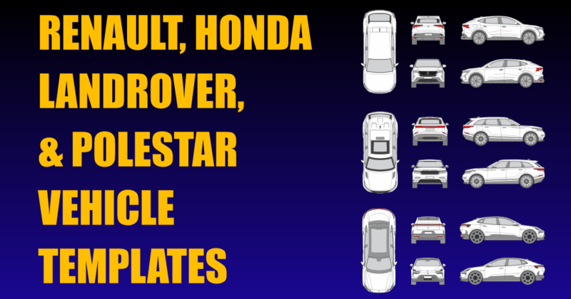 Renault, Honda, Landrover and Polestar Vehicle Templates Added