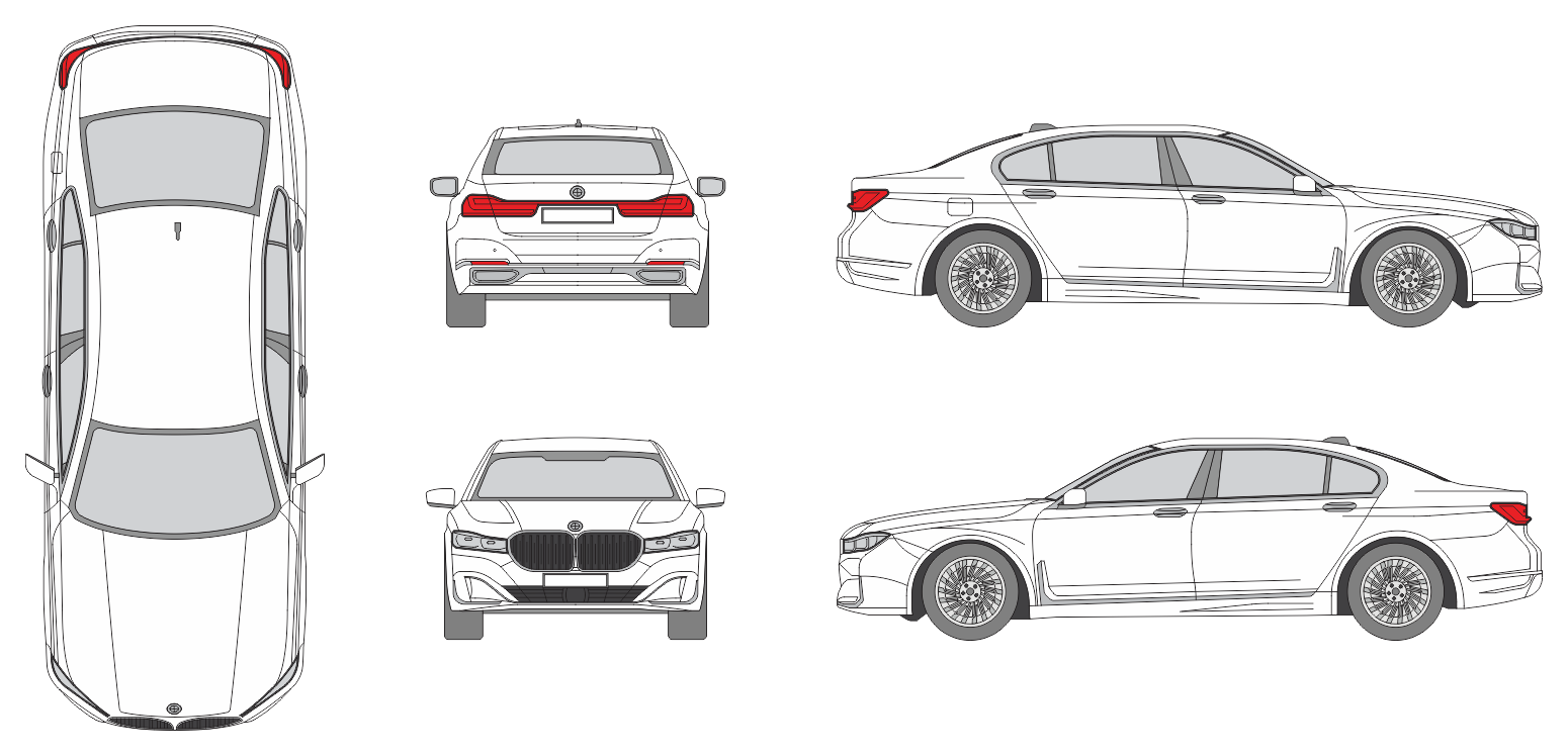 BMW 7er 2019 Car Template