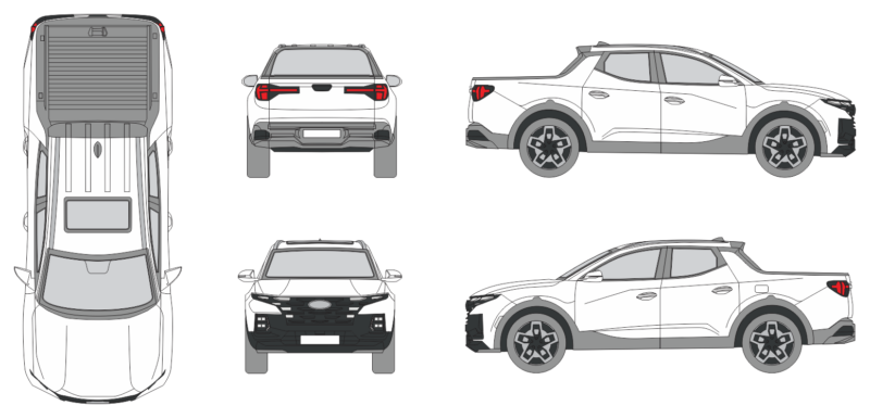 Hyundai Santa Cruz 2021 Pickup Template