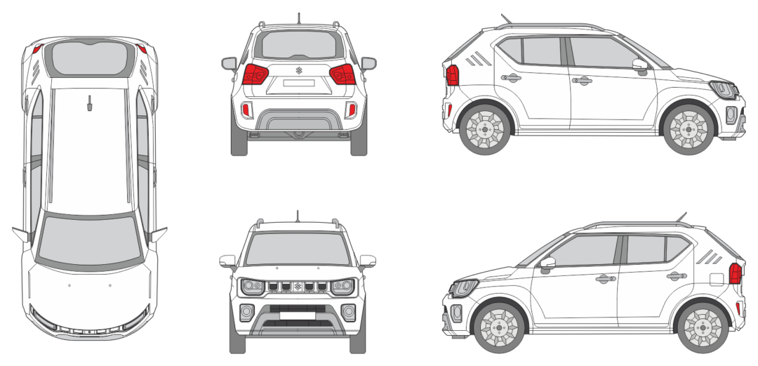 Suzuki Ignis 2020 Car Template
