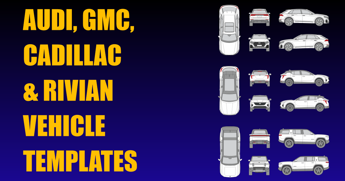 Audi, GMC, Cadillac & Rivian Vehicle Templates Added