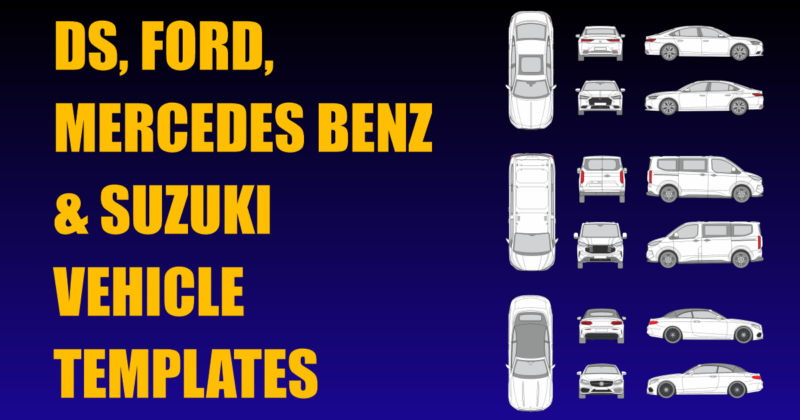 DS, Ford, Mercedes Benz and Suzuki Vehicle Templates Added