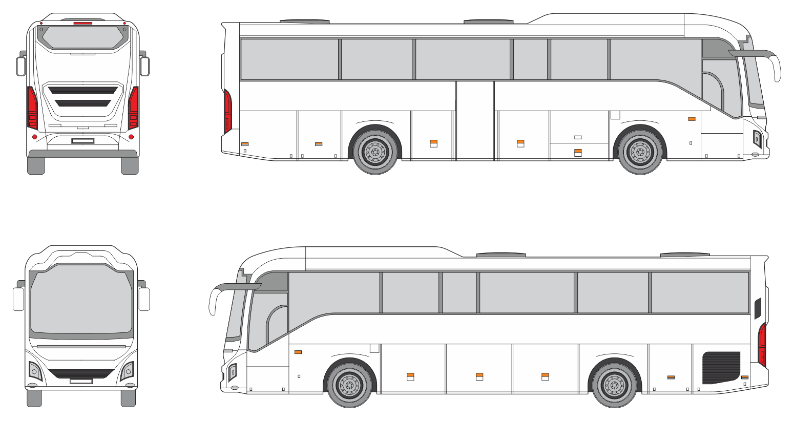 Volvo 9700 2018 Bus Template
