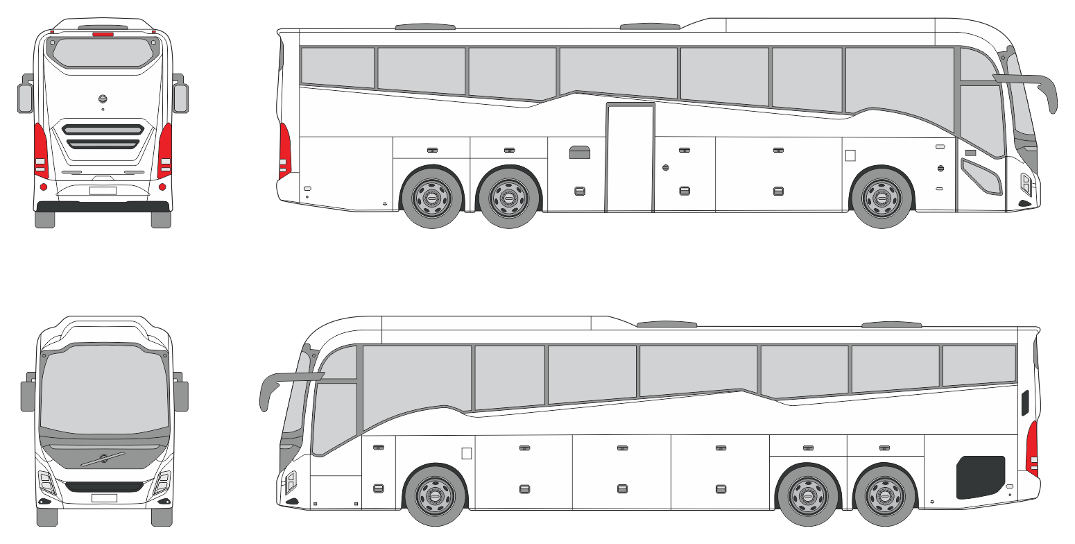 Volvo 9900 2021 Bus Template