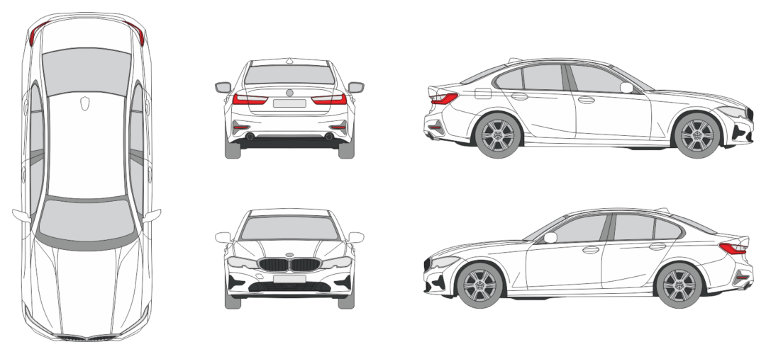 BMW 3er 2019 Car Template