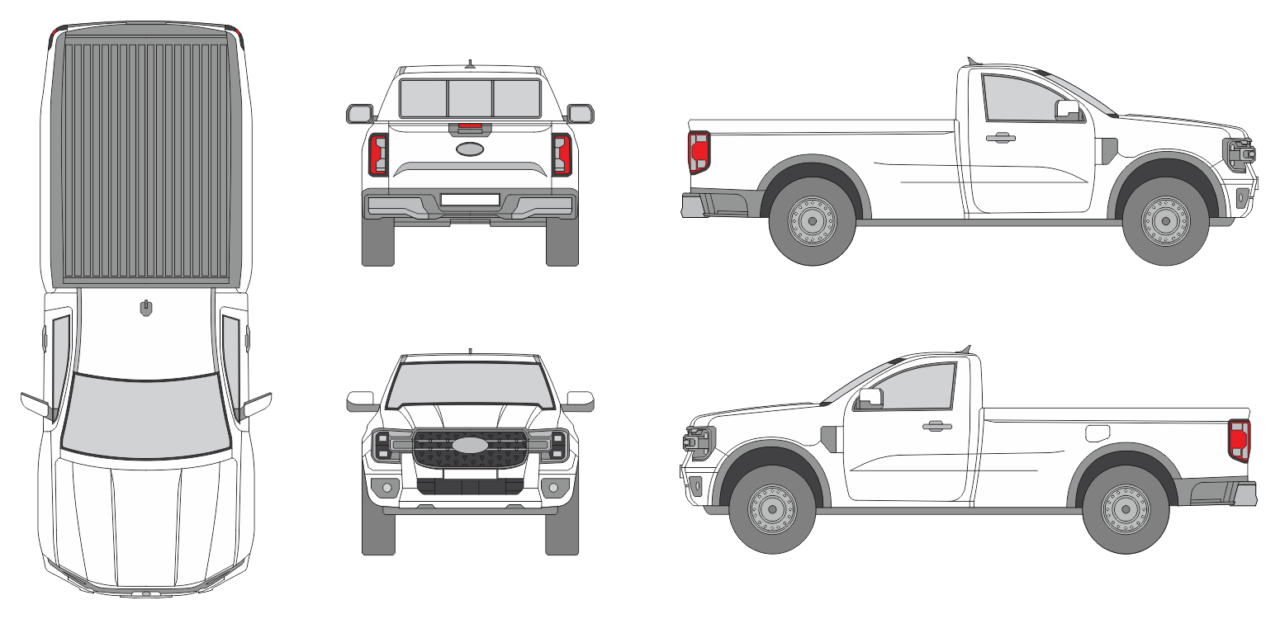 Ford Ranger 2023 Extended Cab - Vehicle Templates Unleashed