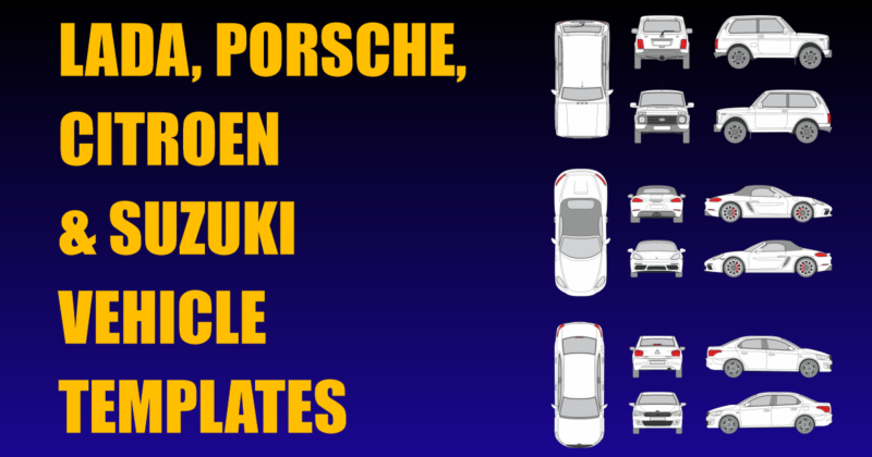Lada, Porsche, Citroen and Suzuki Vehicle Templates Added