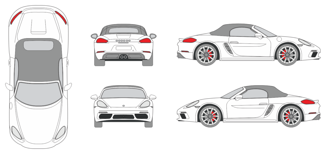 Porsche Boxster 2016 Car Template
