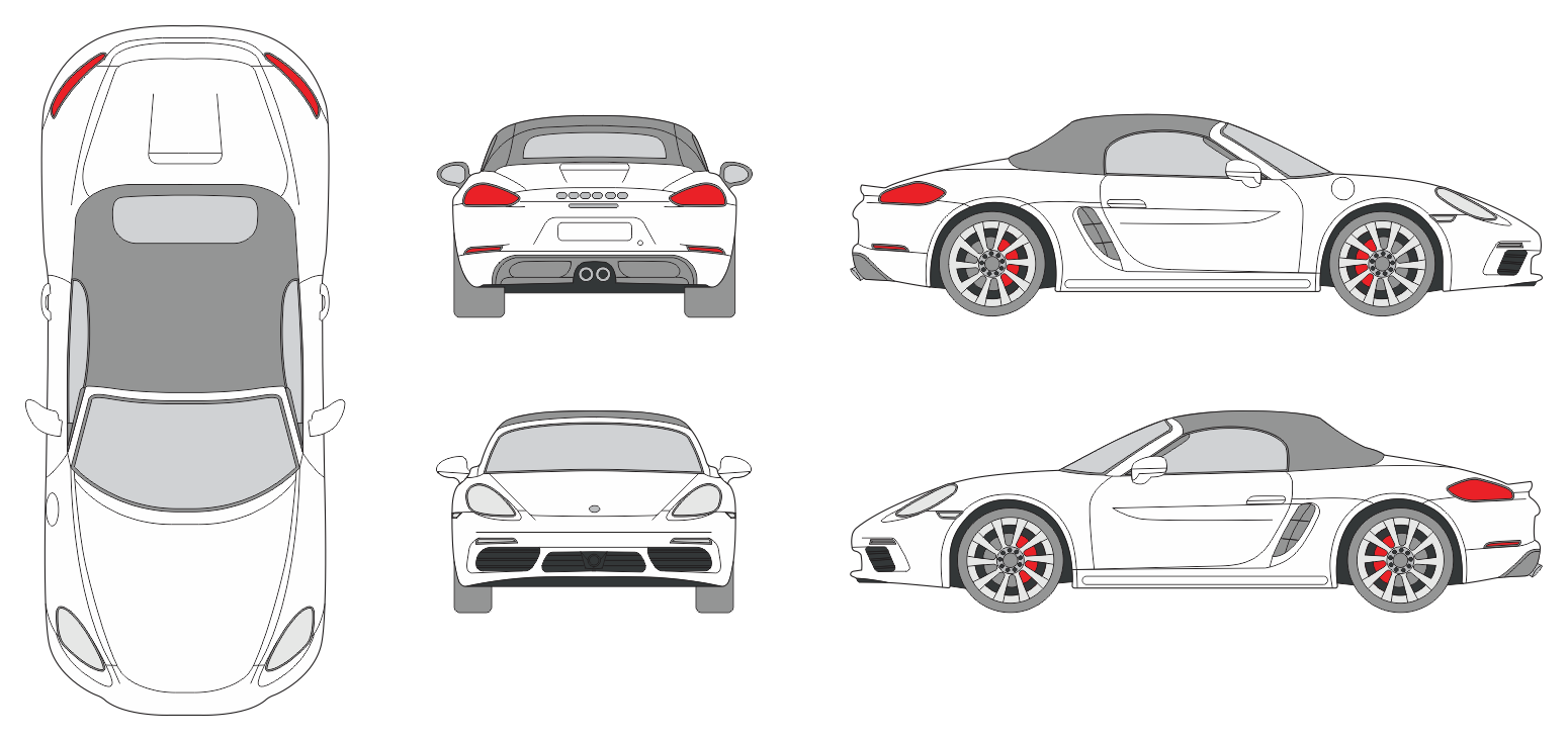 Porsche Boxster 2016 Car Template