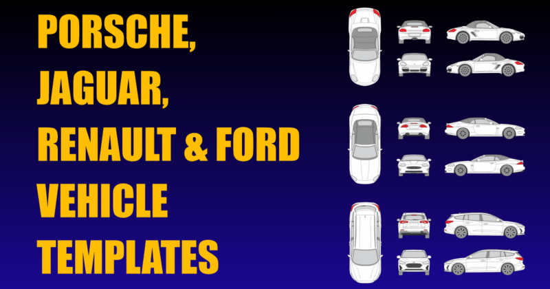 Porsche, Jaguar, Renault and Ford Vehicle Templates Added