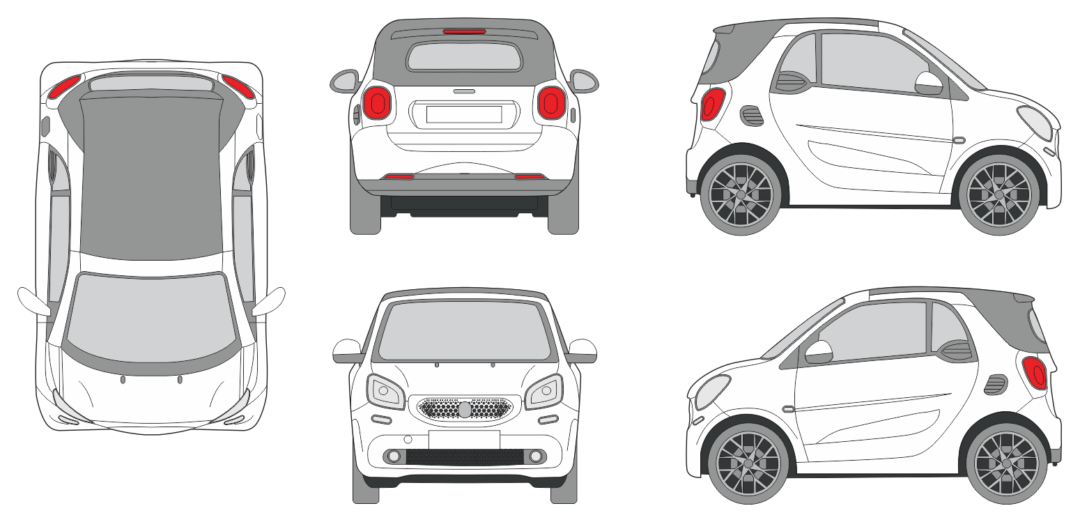 Smart / MCC Fortwo 2015 Car Template