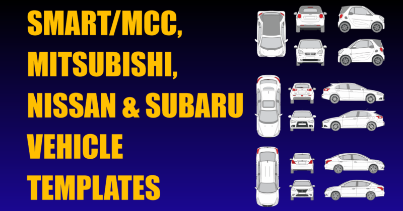 Smart/MCC, Mitsubishi, Subaru and Nissan Vehicle Templates Added