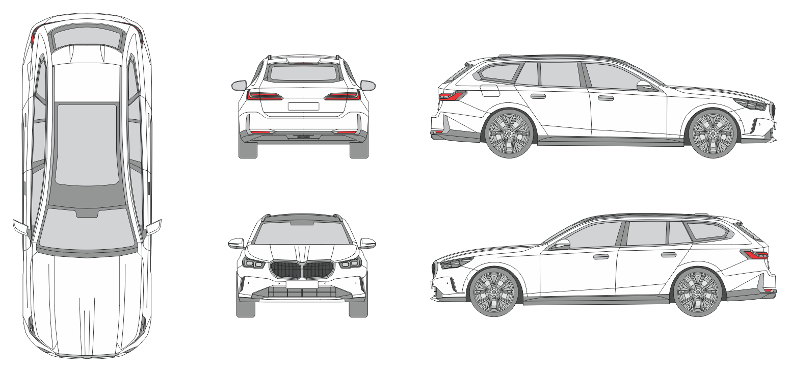 BMW 5er Touring 2023 Car Template