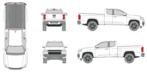 Chevrolet Colorado Extended Cab Long Box 2021 Pickup Template