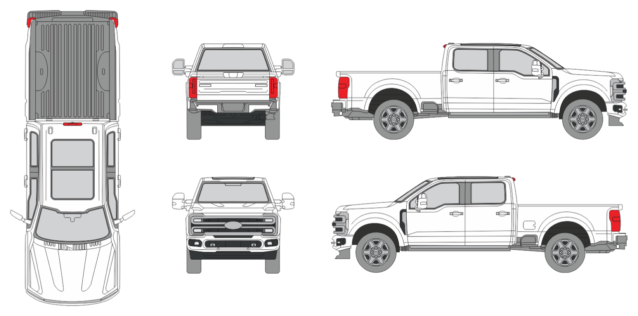 Ford F-250 2023 Crew Cab - Vehicle Templates Unleashed