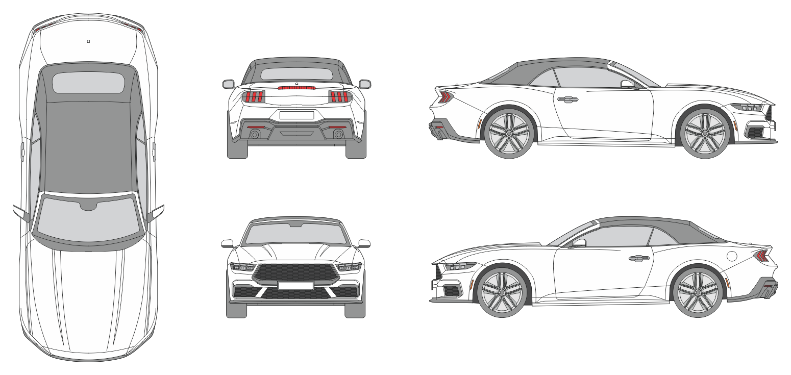 Ford Mustang Convertible 2023 Car Template