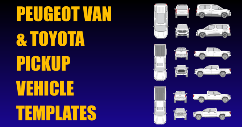 Peugeot Van and Toyota Pickup Vehicle Templates Added