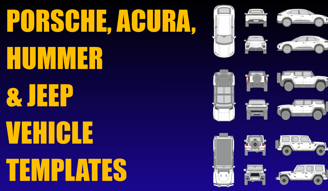 Porsche, Acura, Hummer and Jeep Vehicle Templates Added