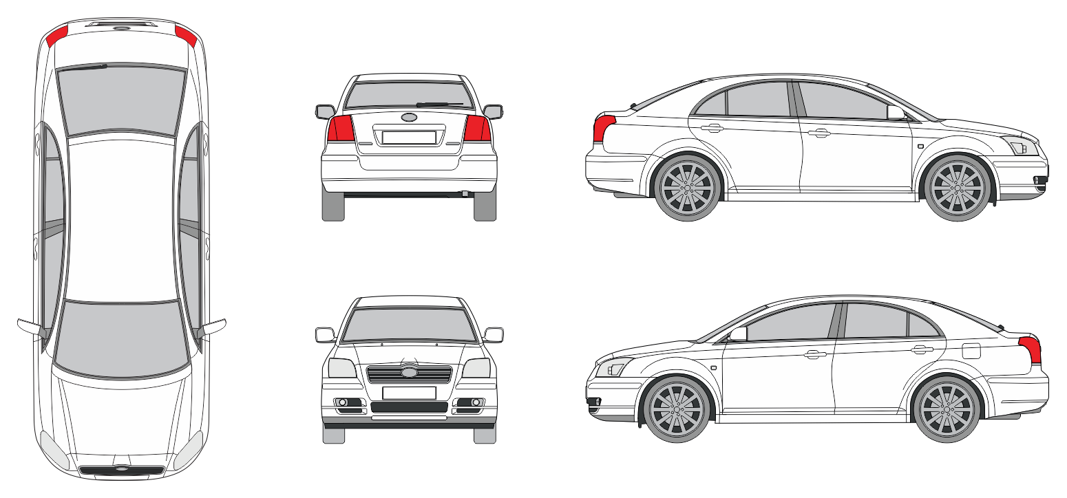 Toyota Avensis 2003 Car Template