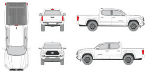 Toyota Tacoma 2016 Crew Cab Pickup Template