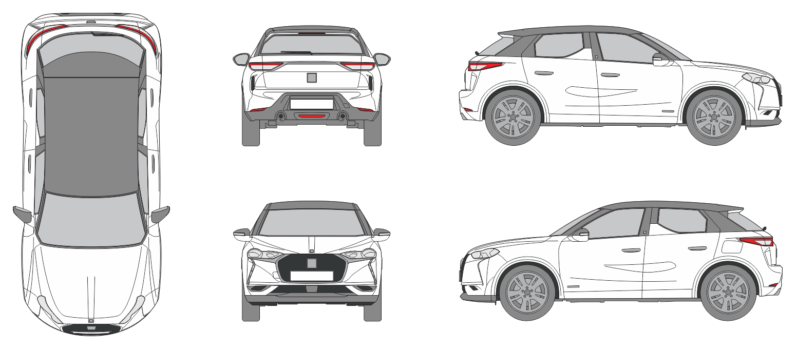 DS 3 Crossback 2018 Car Template