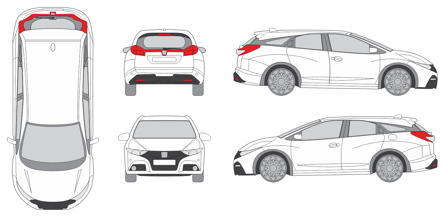 Honda Civic Tourer 2014 Car Template