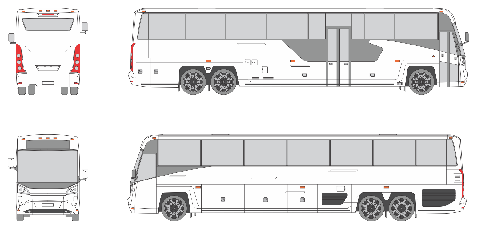 MCI D4520 2020 Bus Template