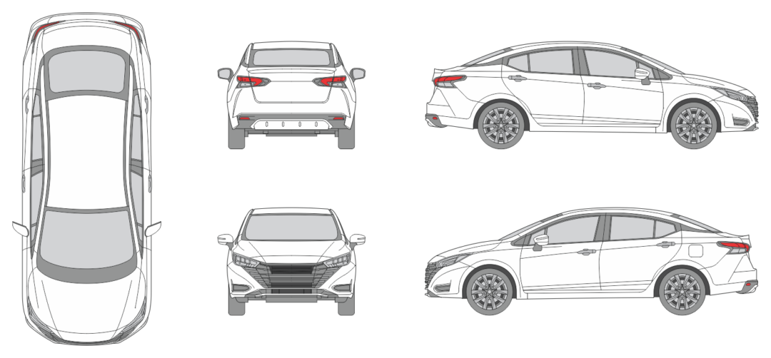 Nissan Versa US 2023 Car Template