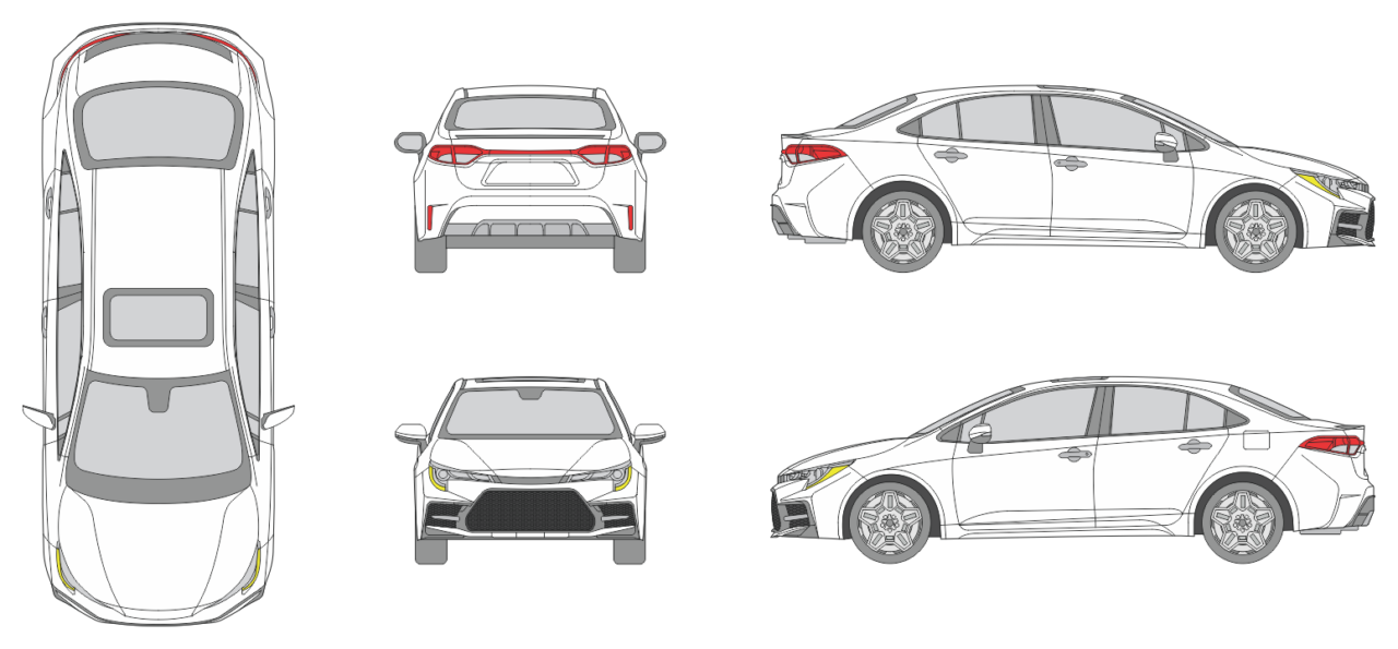 Pre Cut Ppf Toyota Corolla Us Hatchback Base 2022