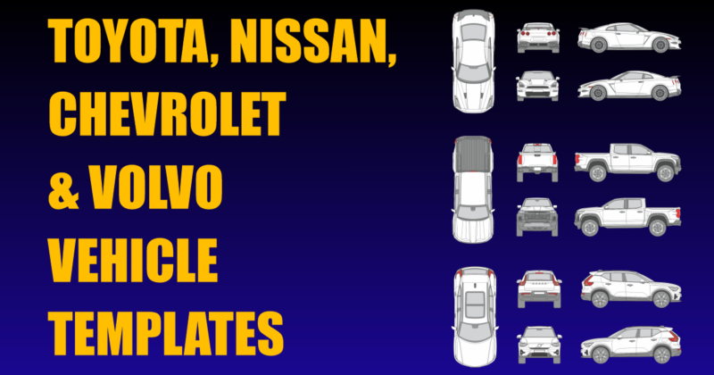 Toyota, Nissan, Chevrolet and Volvo Vehicle Templates Added