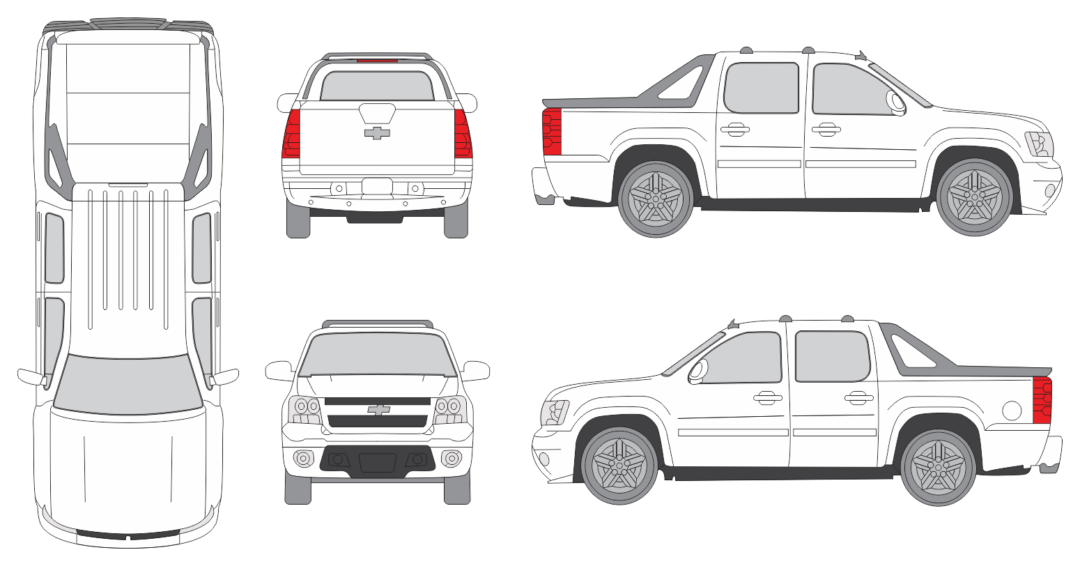 Chevrolet Avalanche 2007 Pickup Template