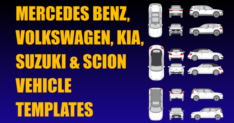 Mercedes Benz, Volkswagen, Suzuki, Kia and Scion Vehicle Templates Added