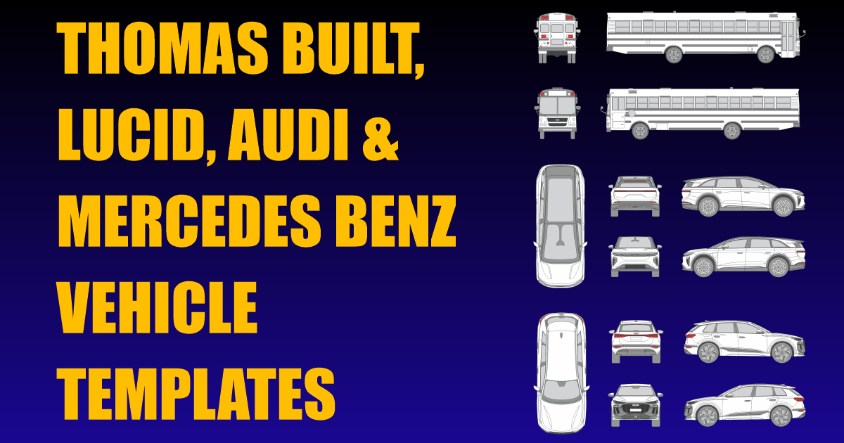 Thomas Built Buses, Lucid, Audi and Mercedes Benz Vehicle Templates Added