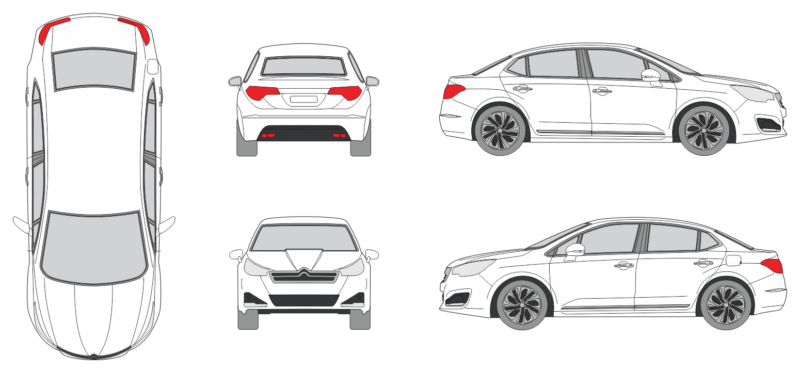 Citroen C4 L 2012 Car Template