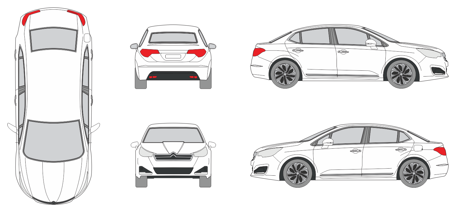 Citroen C4 L 2012 Car Template