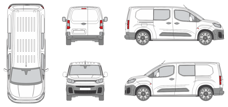 Fiat Doblo Maxi Cargo 2022 Long Slide Door R Van Template